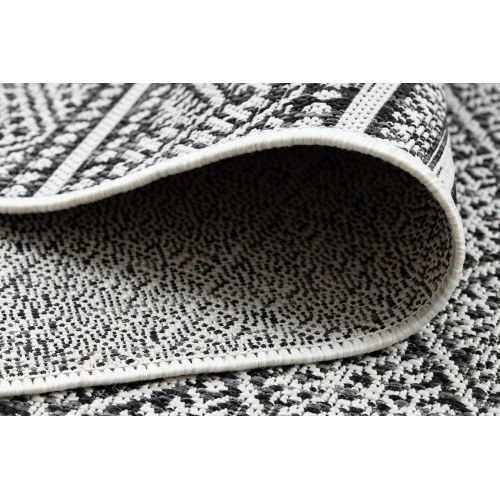 Hakano Vinea løber – boho gulvtæppe 80×200 cm, sort