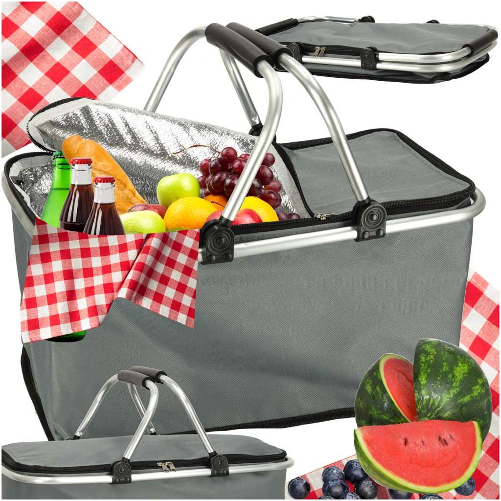 Termisk folde-picnickurv - grå, 32 l