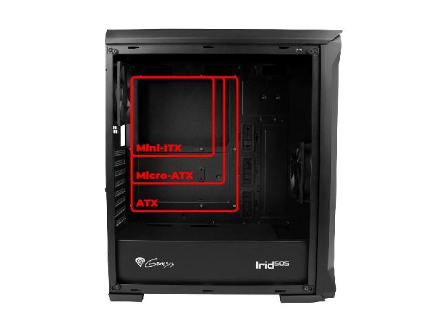 Natec Genesis Irid 505 – midi-tower PC kabinet, sort billede