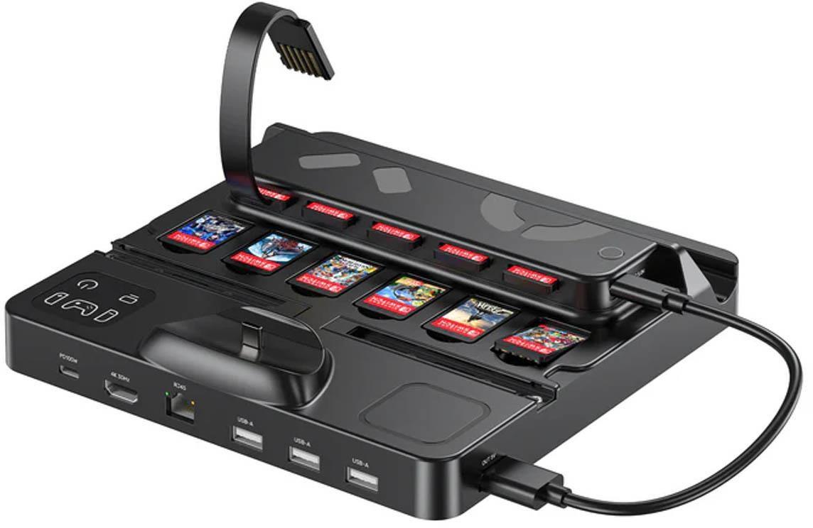 UNITEK G1005 - ladestation og docking til Nintendo Switch med spilholder