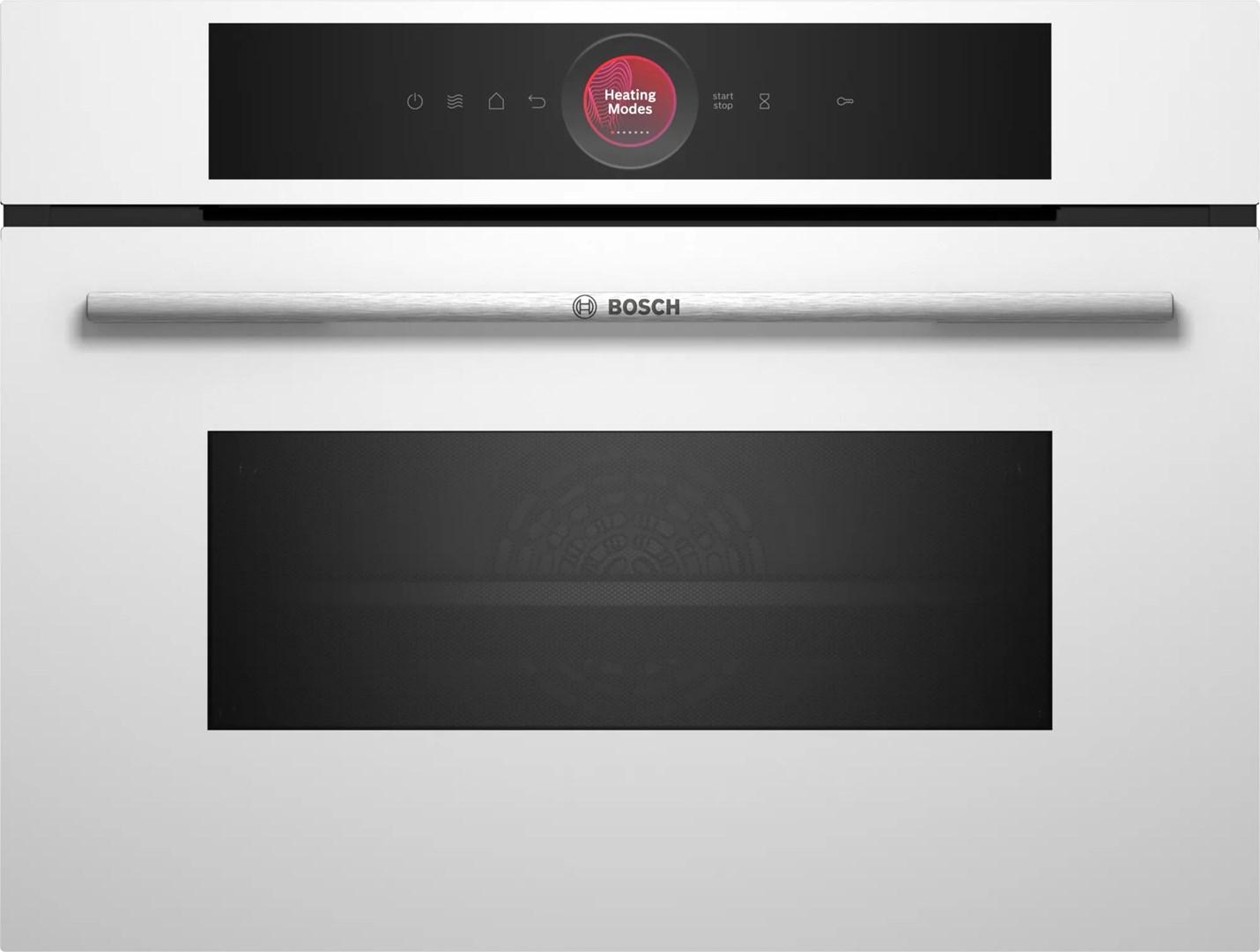 Bosch Serie | 8 CMG7241W1 - Kombinationsovn - til indbygning - Wi-Fi - niche - bredde: 56 cm - dybde: 55 cm - højde: 45 cm - med selv-rengøring - hvid