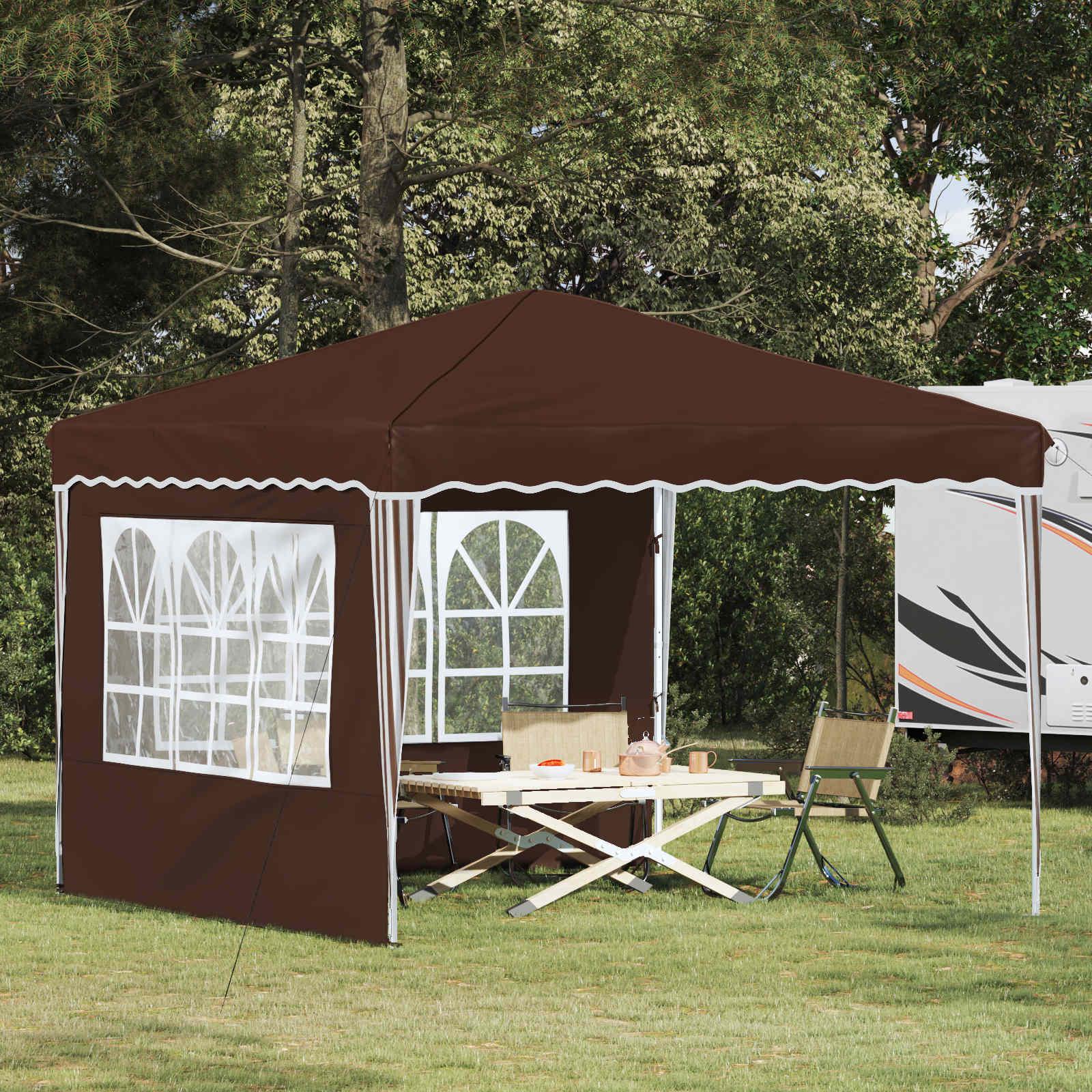 Pop-up Festtelt Brun 288 x 288 x 245 cm Oxford stof