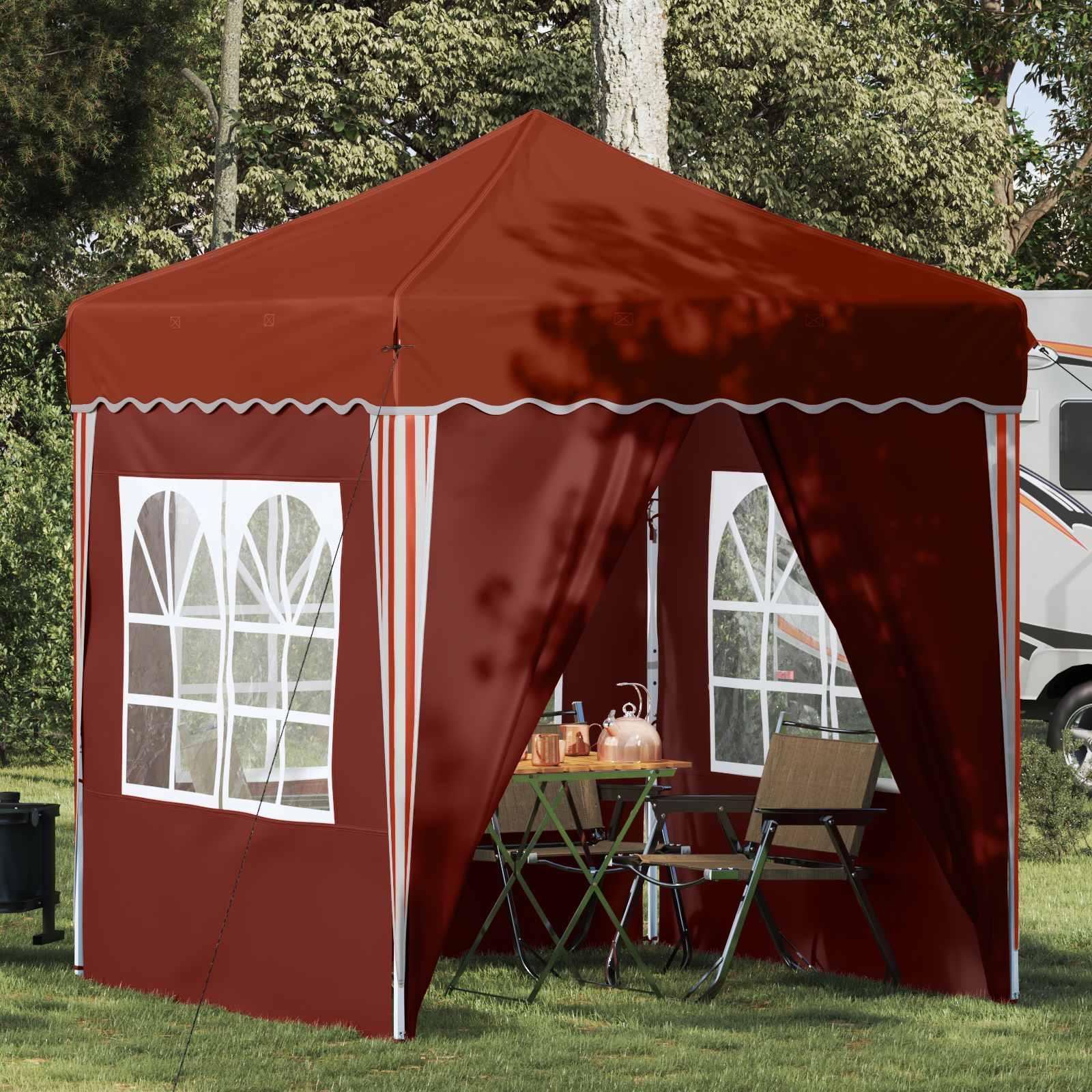 Pop-up Festtelt Terrakotta 195 x 195 x 245 cm Oxford stof