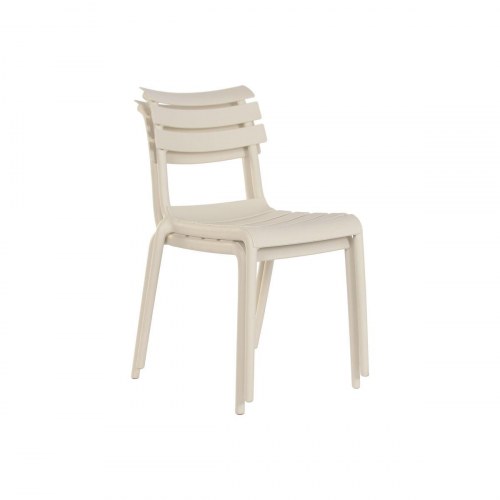 Spisebordsæt til have - 4 stole, flødefarvet, 140 × 70 × 75 cm