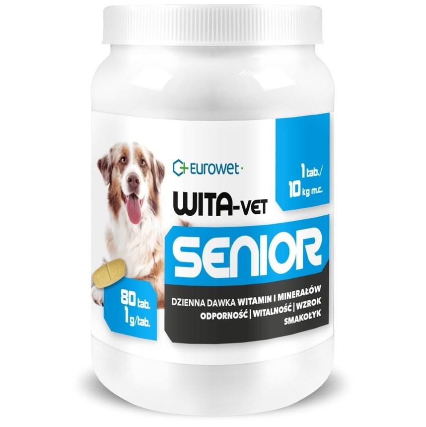 EUROWET Wita-Vet Senior - vitamintilskud til hunde, 80 tabletter