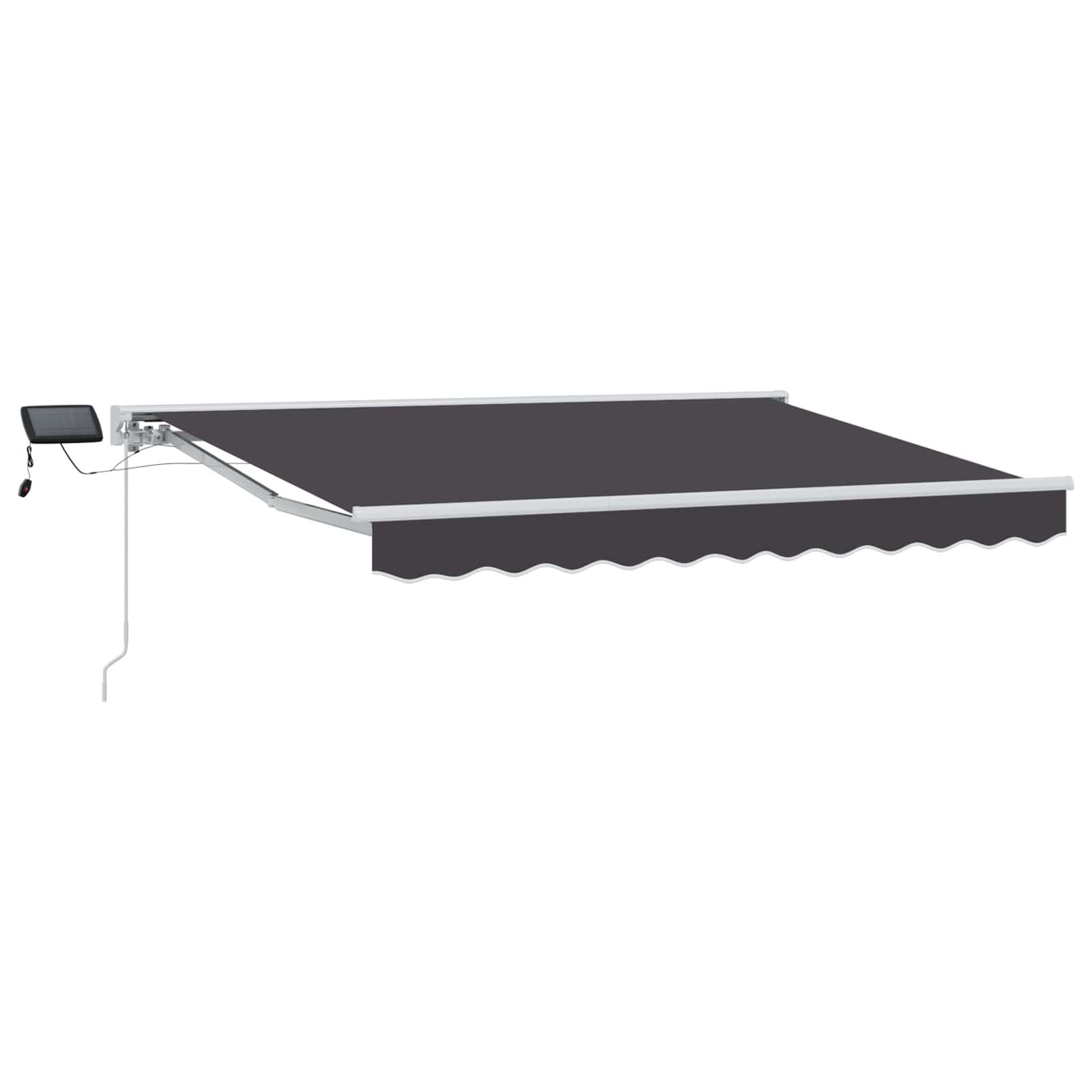Manuel markise-ramme med LED-lys Antracit 3 x 2 m