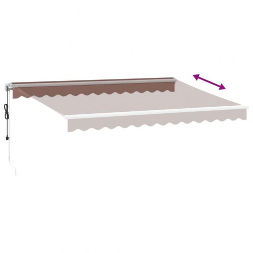 Markise med LED-lys 350 × 250 cm - automatisk, brun