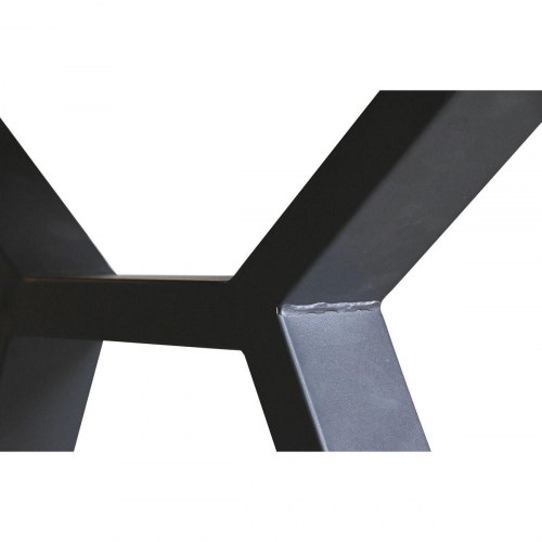 Spisebord - brun/ sort, metal og MDF, 200 x 100 x 75 cm, forlængbart