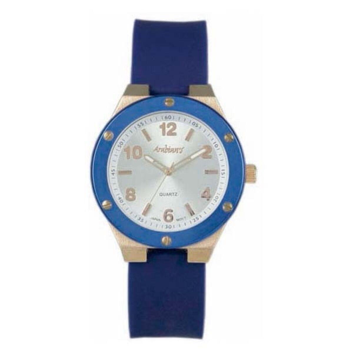 Arabians HBP2175W unisex armbåndsur - hvid skive, blå rem (Ø 40 mm)