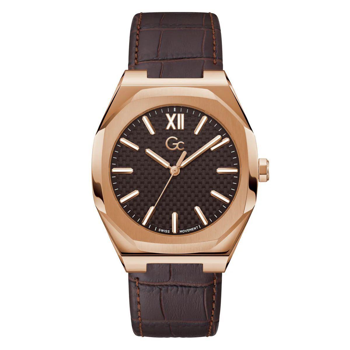 GC Z26005G4MF herreur - brun læderrem, 42 mm, kvarts