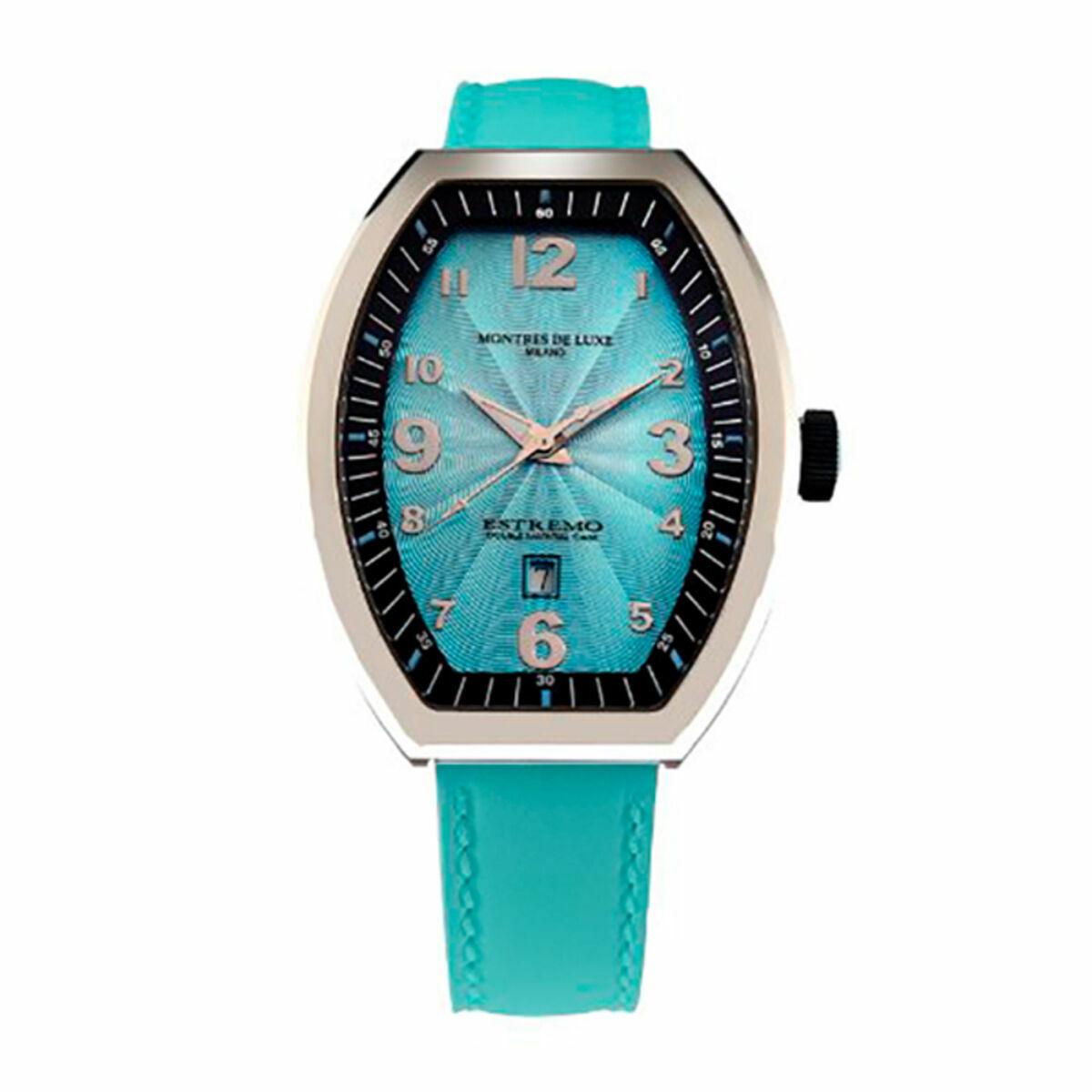 Montres de Luxe EXL A 8301 dameur - Ø 35 mm, blå læderrem