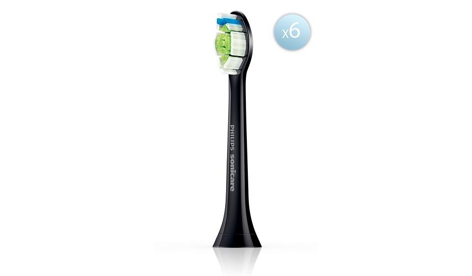 Philips Sonicare Optimal White HX6066/88 tandbørstehoveder - 6 stk., sort billede