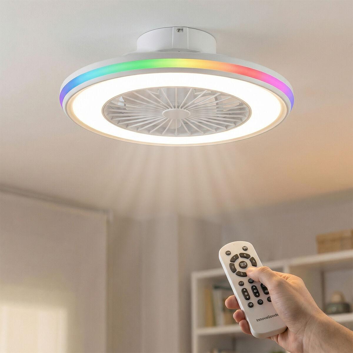 Nexory loftventilator med skjulte blade og RGB LED - fjernbetjent, hvid, Ø 50 cm