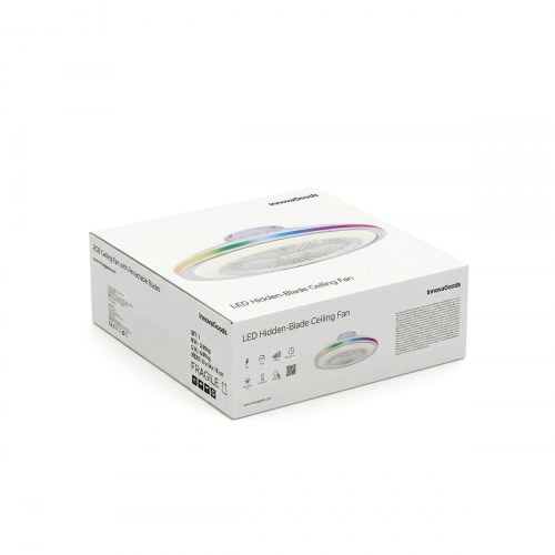 Nexory loftventilator med skjulte blade og RGB LED - fjernbetjent, hvid, Ø 50 cm