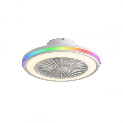 Nexory loftventilator med skjulte blade og RGB LED - fjernbetjent, hvid, Ø 50 cm