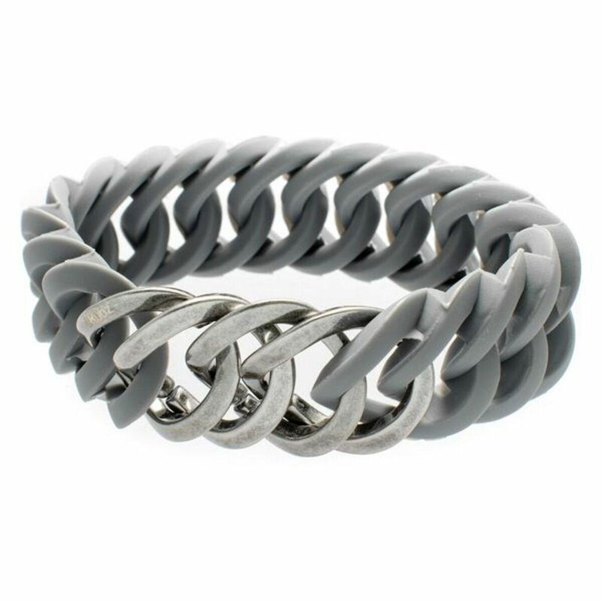 TheRubz 100460 armbånd - grå silikone og rustfrit stål