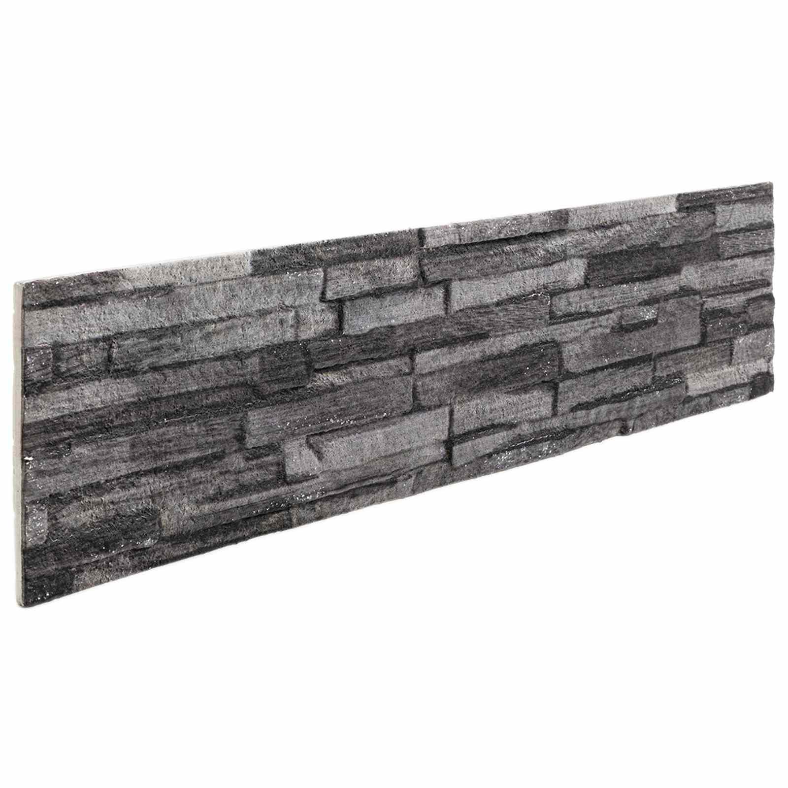 Vægpaneler 10 stk Antracit 100 x 25 cm EPS Skum