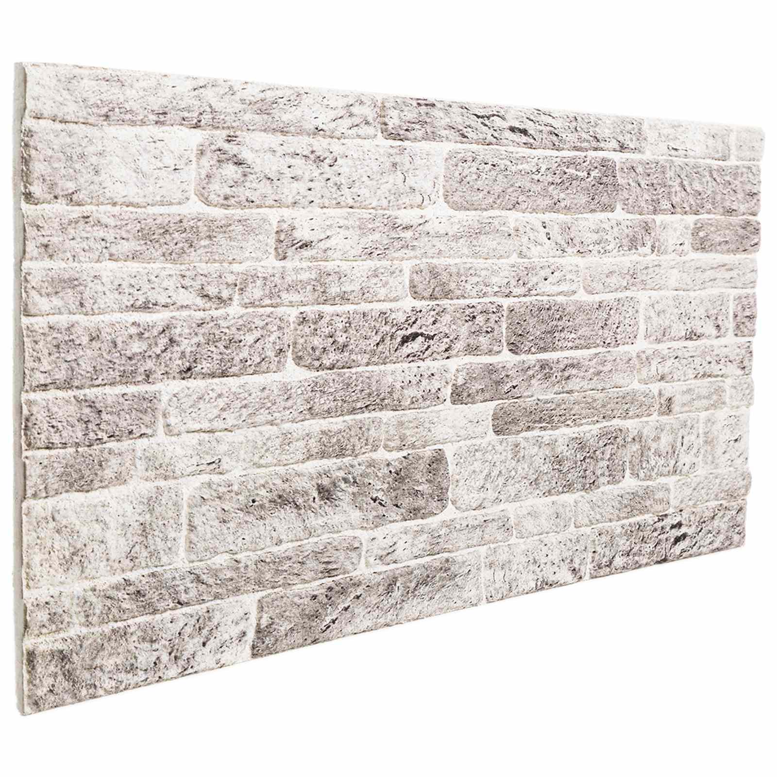 Vægpaneler 10 stk Lys Grå og Hvid 100 x 50 cm EPS Skum