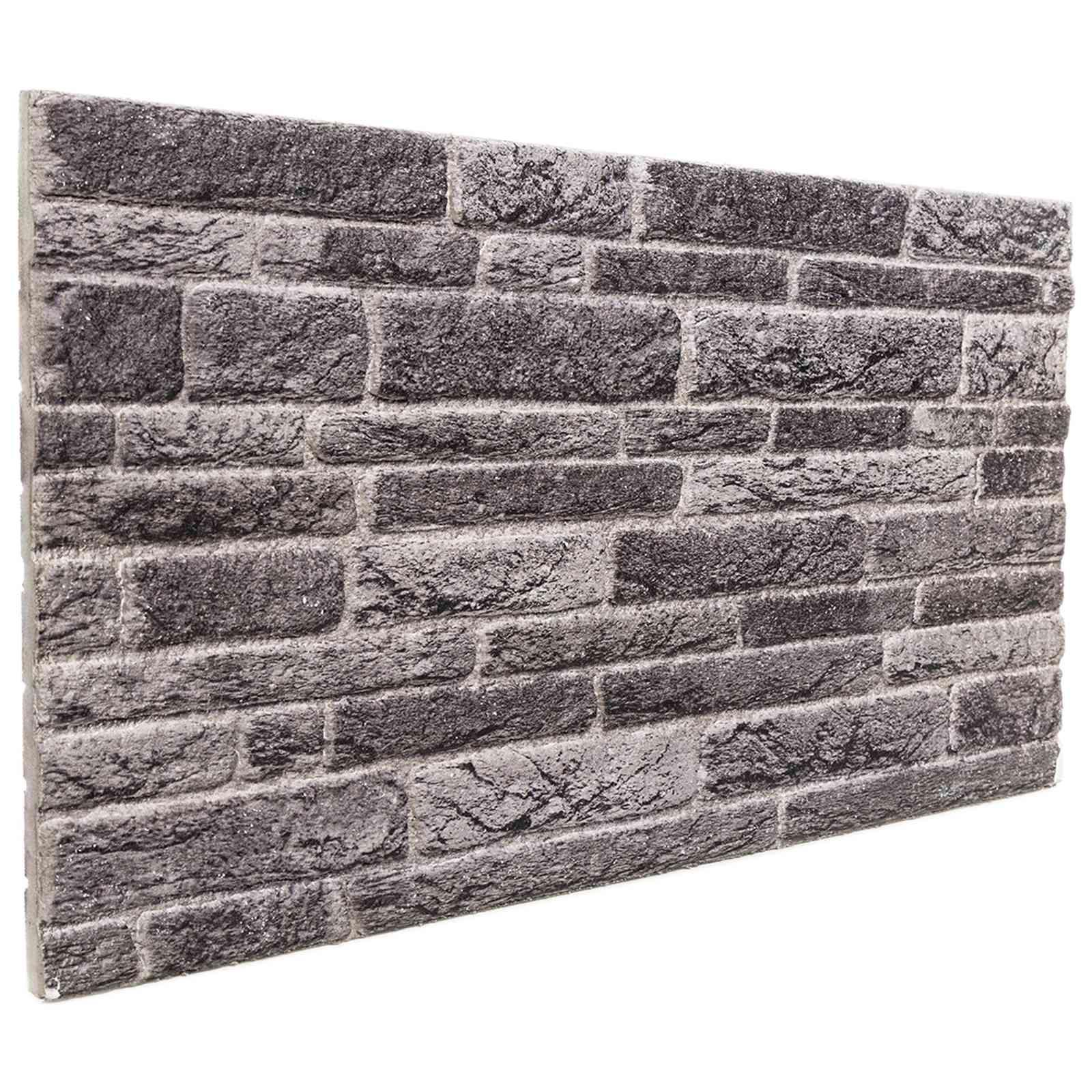 Vægpaneler 10 stk Antracit 100 x 50 cm EPS Skum