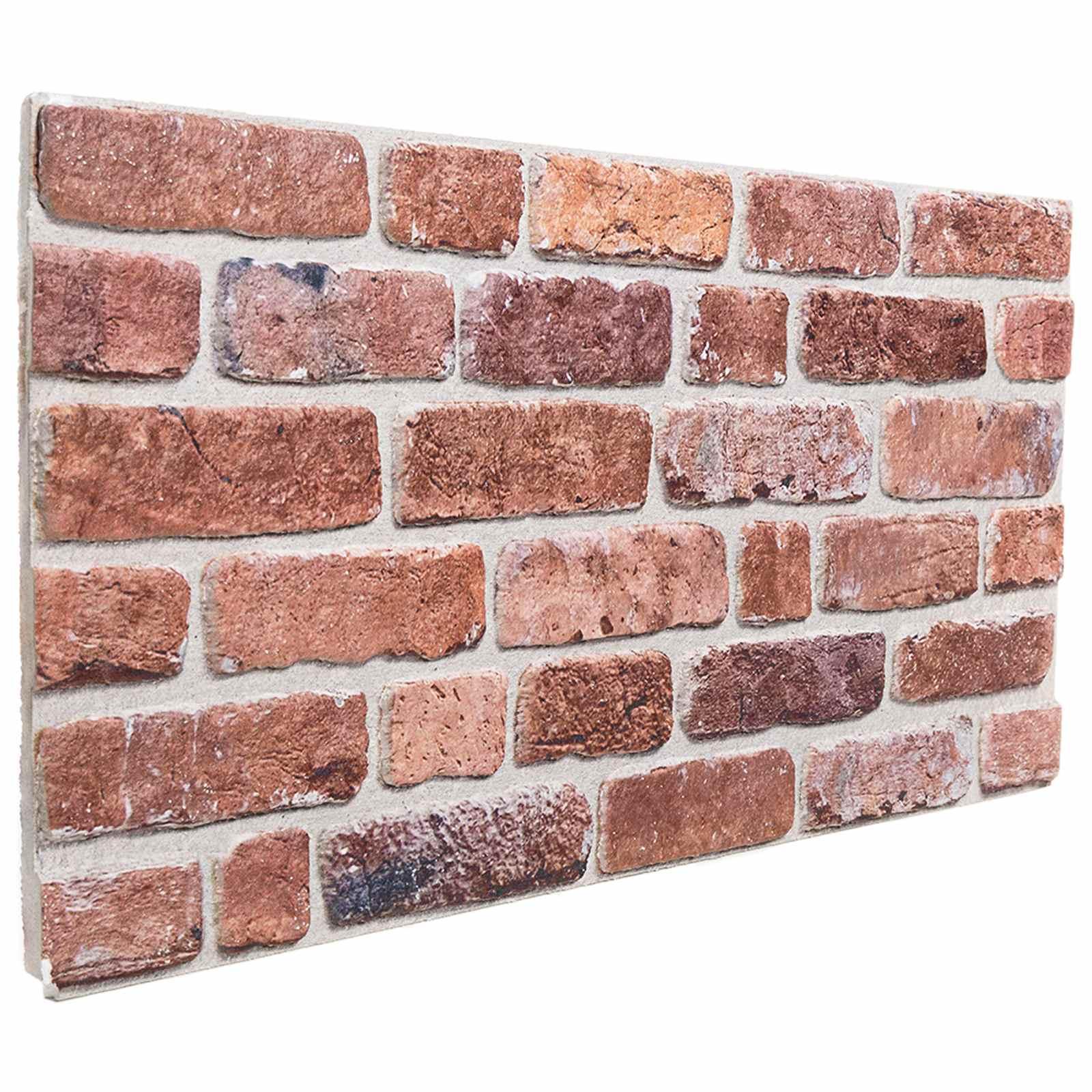 Vægpaneler 10 stk Rød 100 x 50 cm EPS Skum