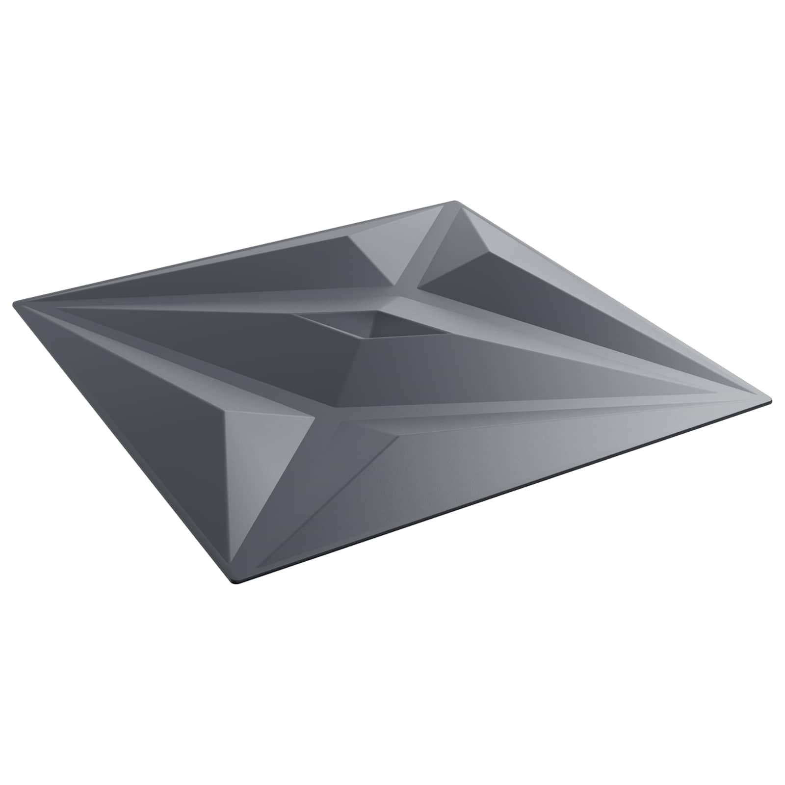 Vægpaneler Stjerne 24 stk Star Grå 50 x 50 cm XPS Skum