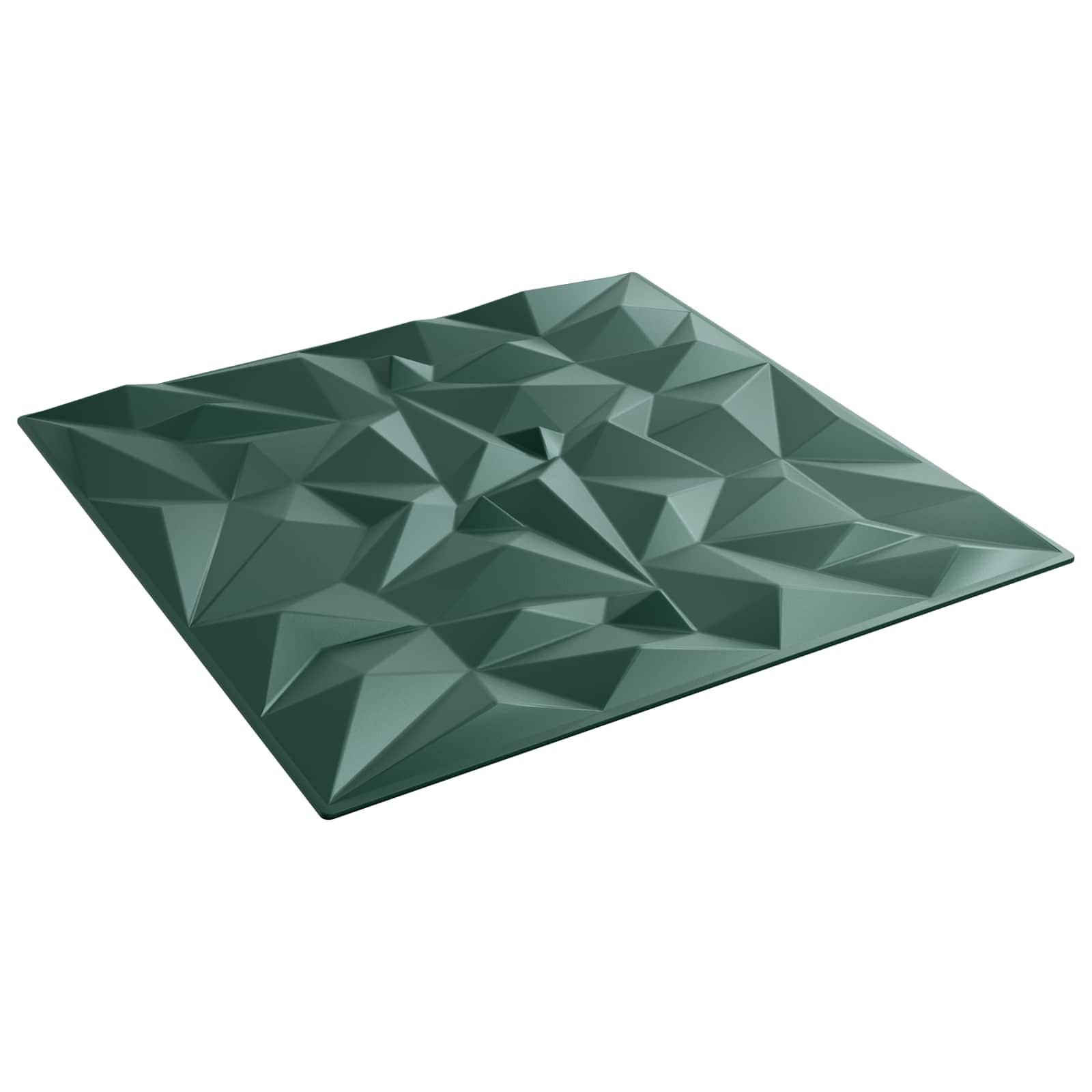 Vægpaneler 48 stk Amethyst Grøn 50 x 50 cm XPS Skum