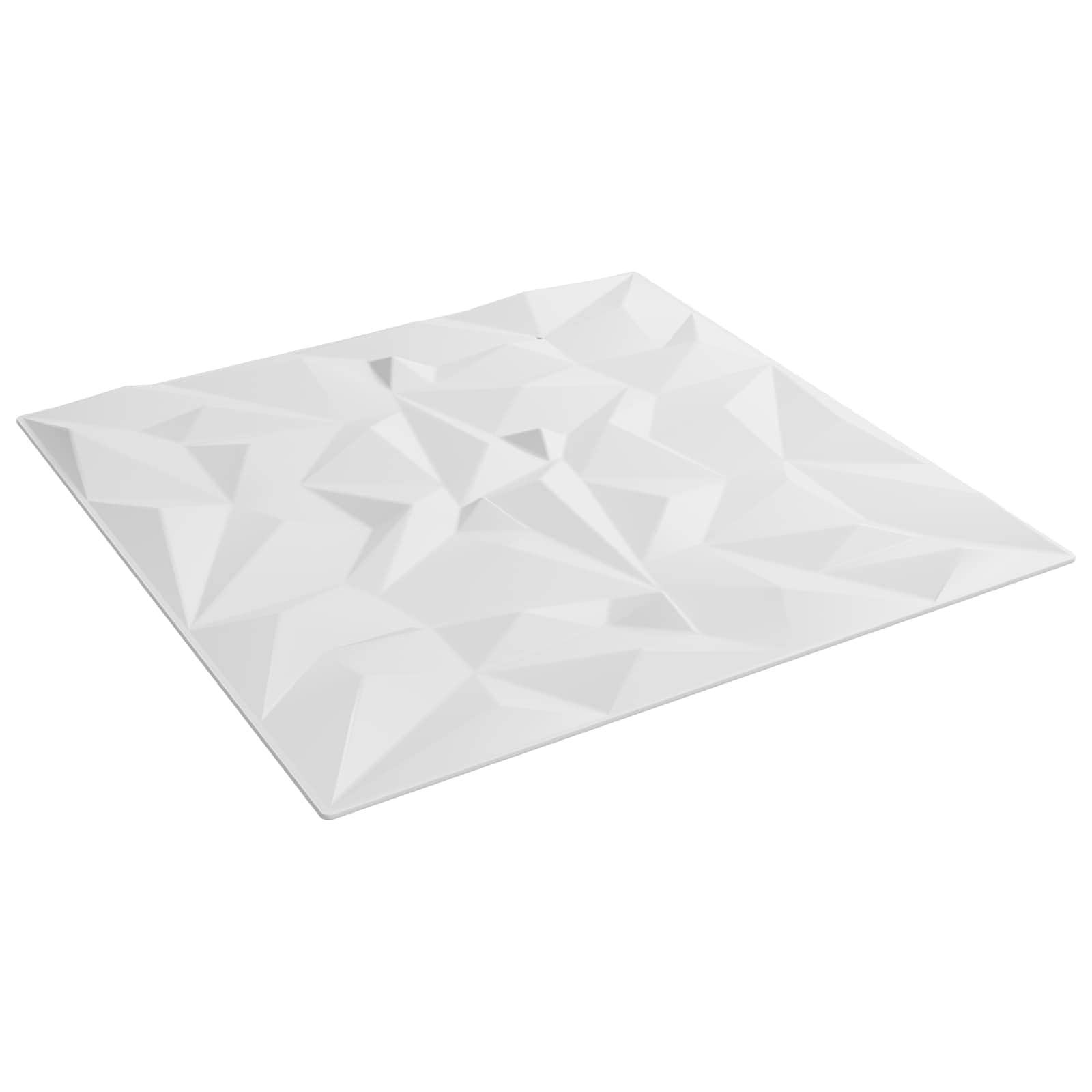 Vægpaneler 12 stk Hvid 50 x 50 cm XPS Skum