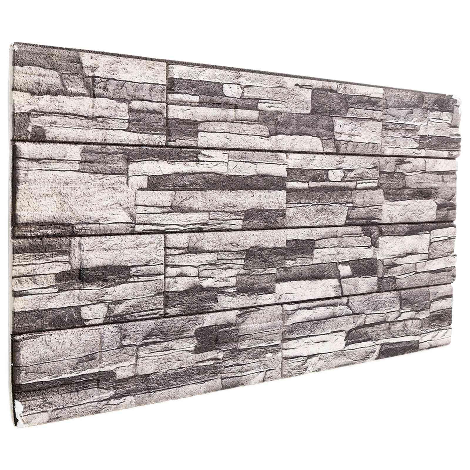 Vægpaneler 10 stk Mørkegrå og lysegrå 100 x 50 cm EPS Skum