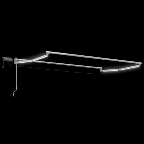 Manuel udtrækkelig markise med LED Grøn og Hvid 2,5 x 2 m