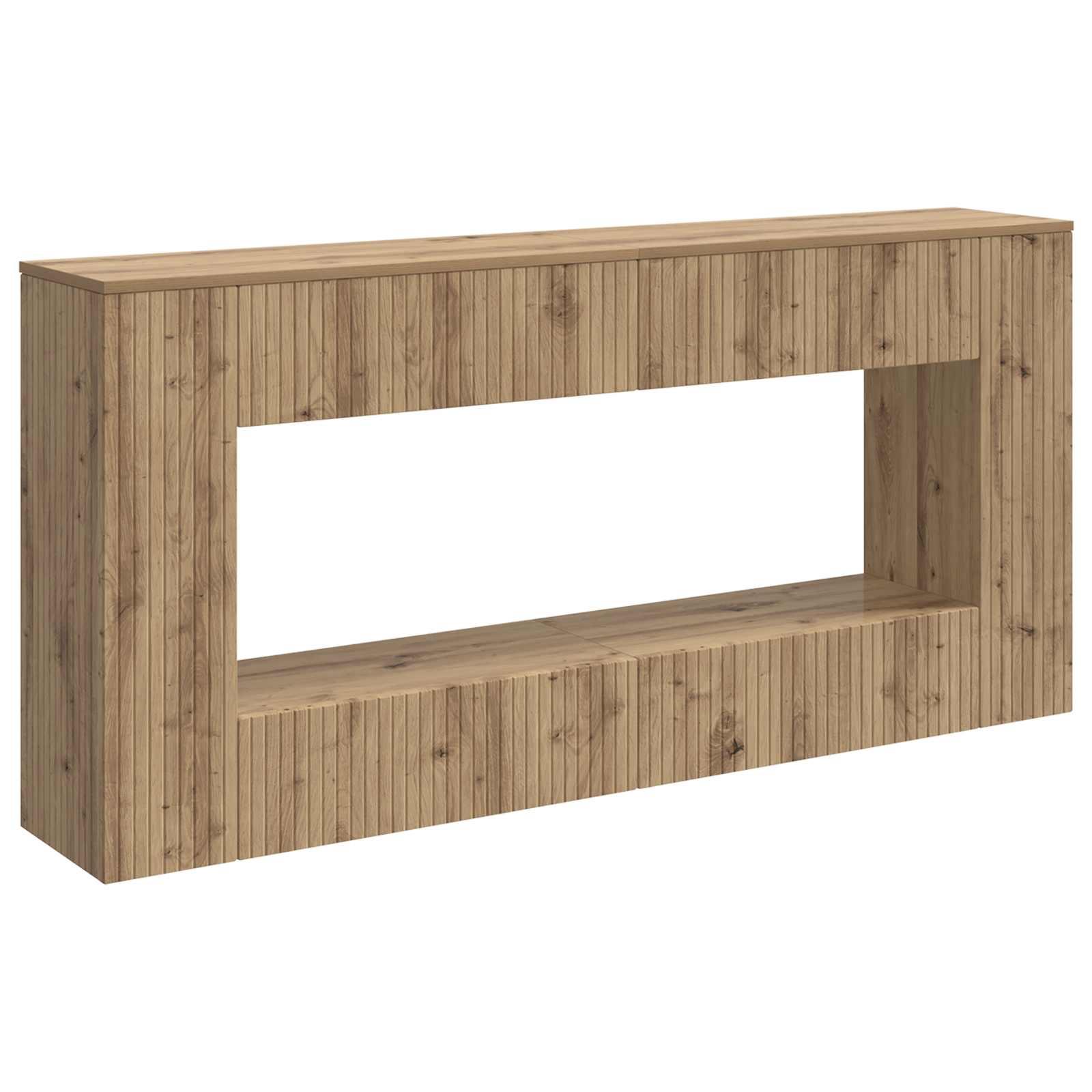 Konsolbord Stribet Artisan Eg 155 x 29 x 74 cm Konstrueret træ