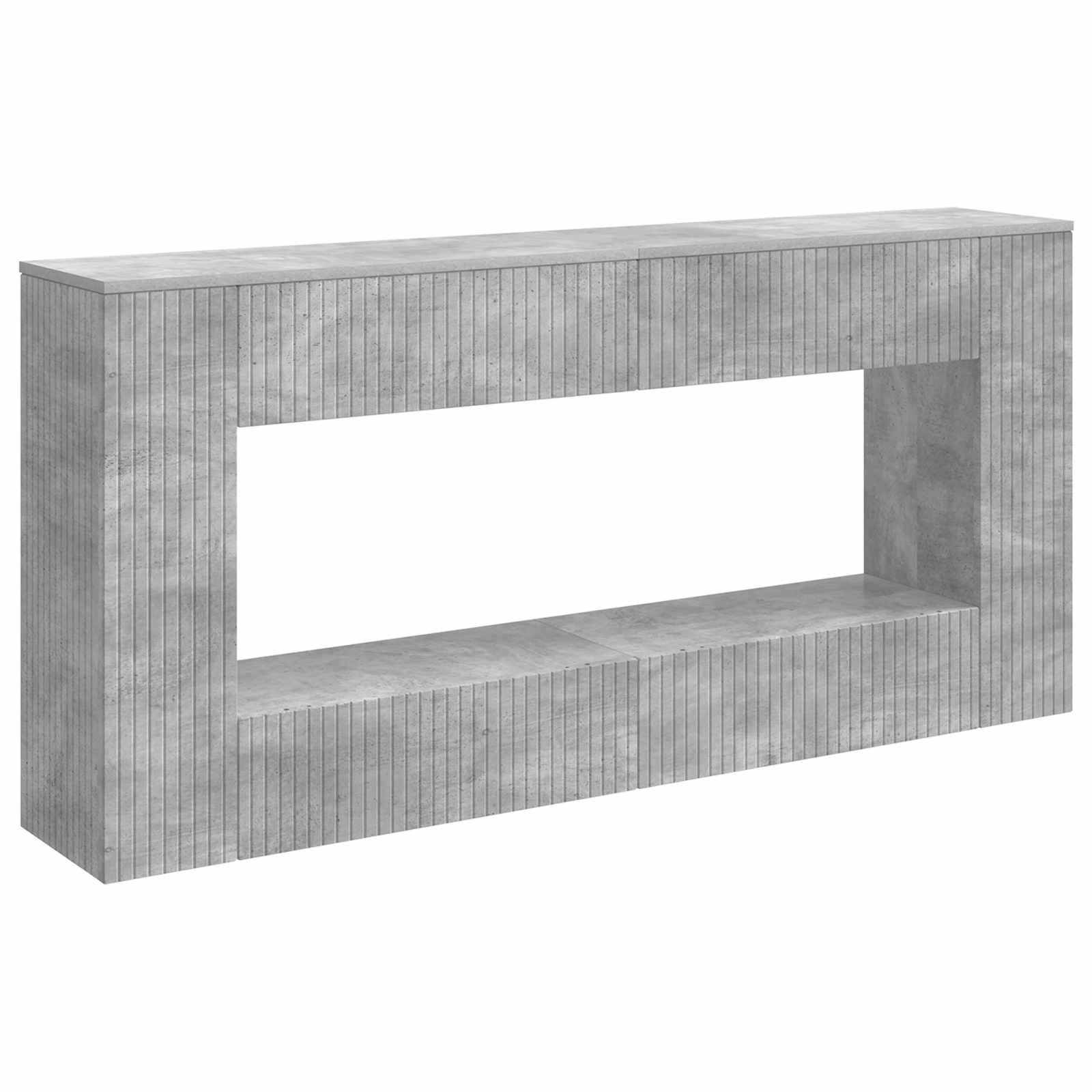 Konsolbord Stribet BetonGrå 155 x 29 x 74 cm Konstrueret træ