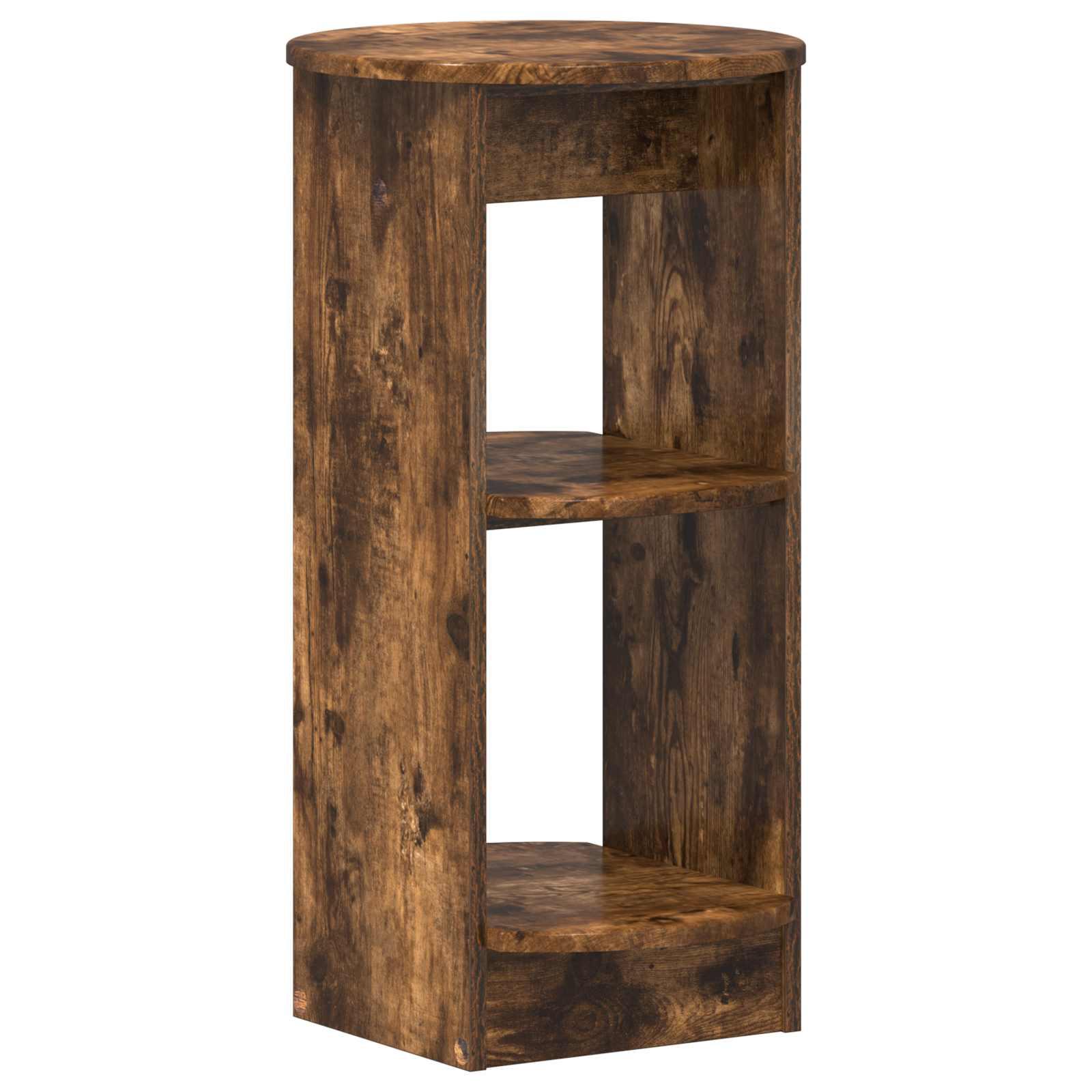 Sideskab i røget eg 40 × 40 × 75 cm - konstrueret træ med 3 hylder