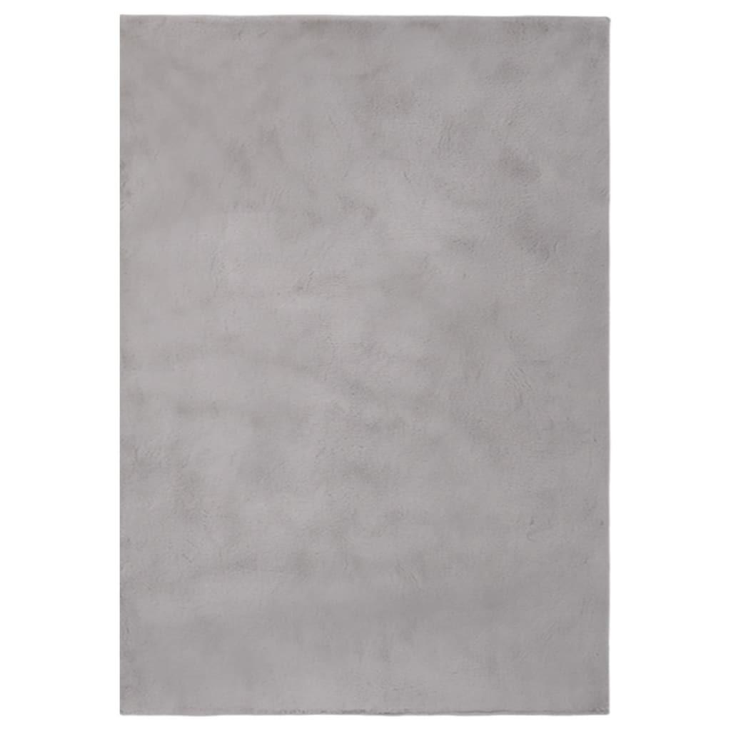 Gulvtæppe 200x300 cm kunstig kaninpels grå