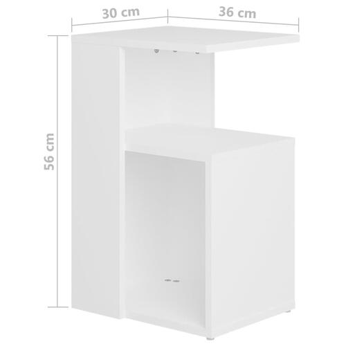 Sidebord 36x30x56 cm konstrueret træ hvid