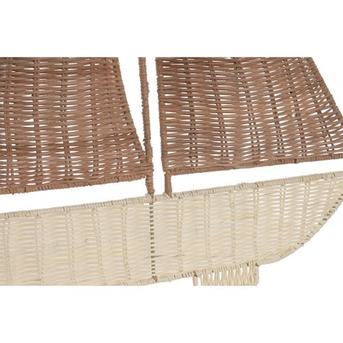 Vægdekoration - skib, 50 × 5 × 60 cm (2 stk.), hvid/natur