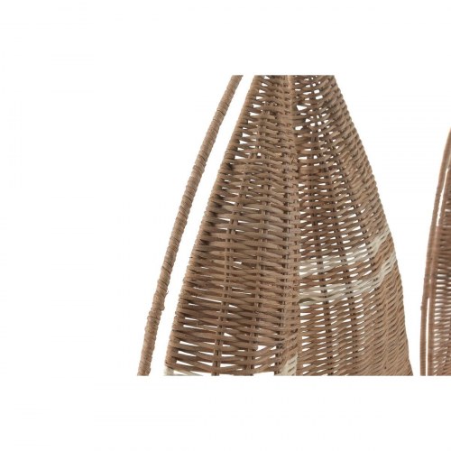 Vægdekoration - skib, 50 × 5 × 60 cm (2 stk.), hvid/natur