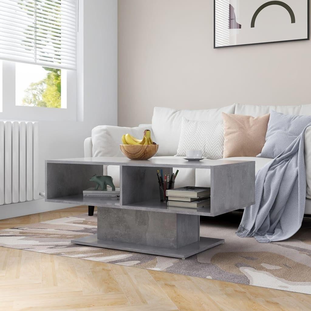 Sofabord 103,5x50x44,5 cm konstrueret træ betongrå