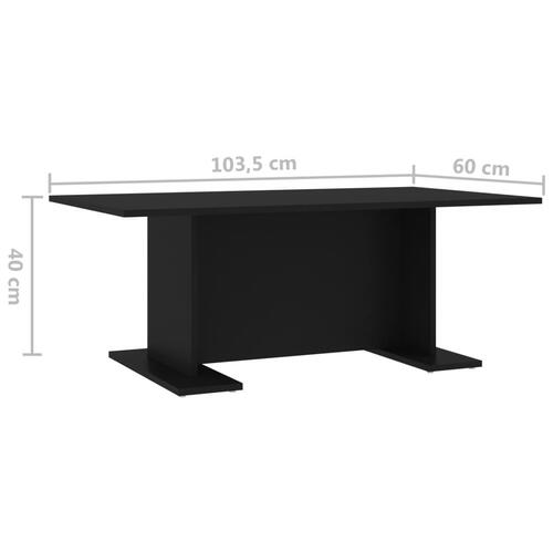 Sofabord 103,5x60x40 cm konstrueret træ sort