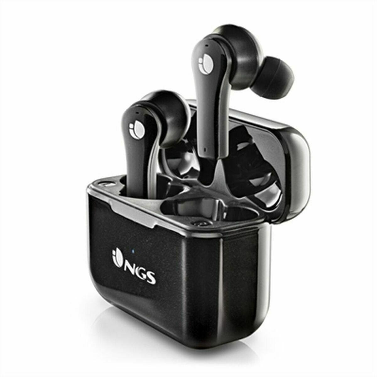 NGS Artica Bloom trådløse in-ear høretelefoner med etui - sort/hvid billede