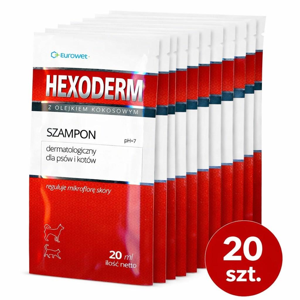 Eurowet Hexoderm - dermatologisk shampoo til hunde og katte, 20 ml