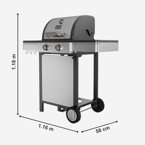 Black+Decker BXOG7200E gasgrill - 2 brændere á 3,6 kW