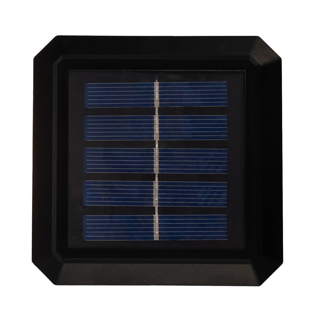 GreenBlue GB128 WW solcelle LED stolpelys 100×100 mm – kuvertformet top, 3200 K, sort