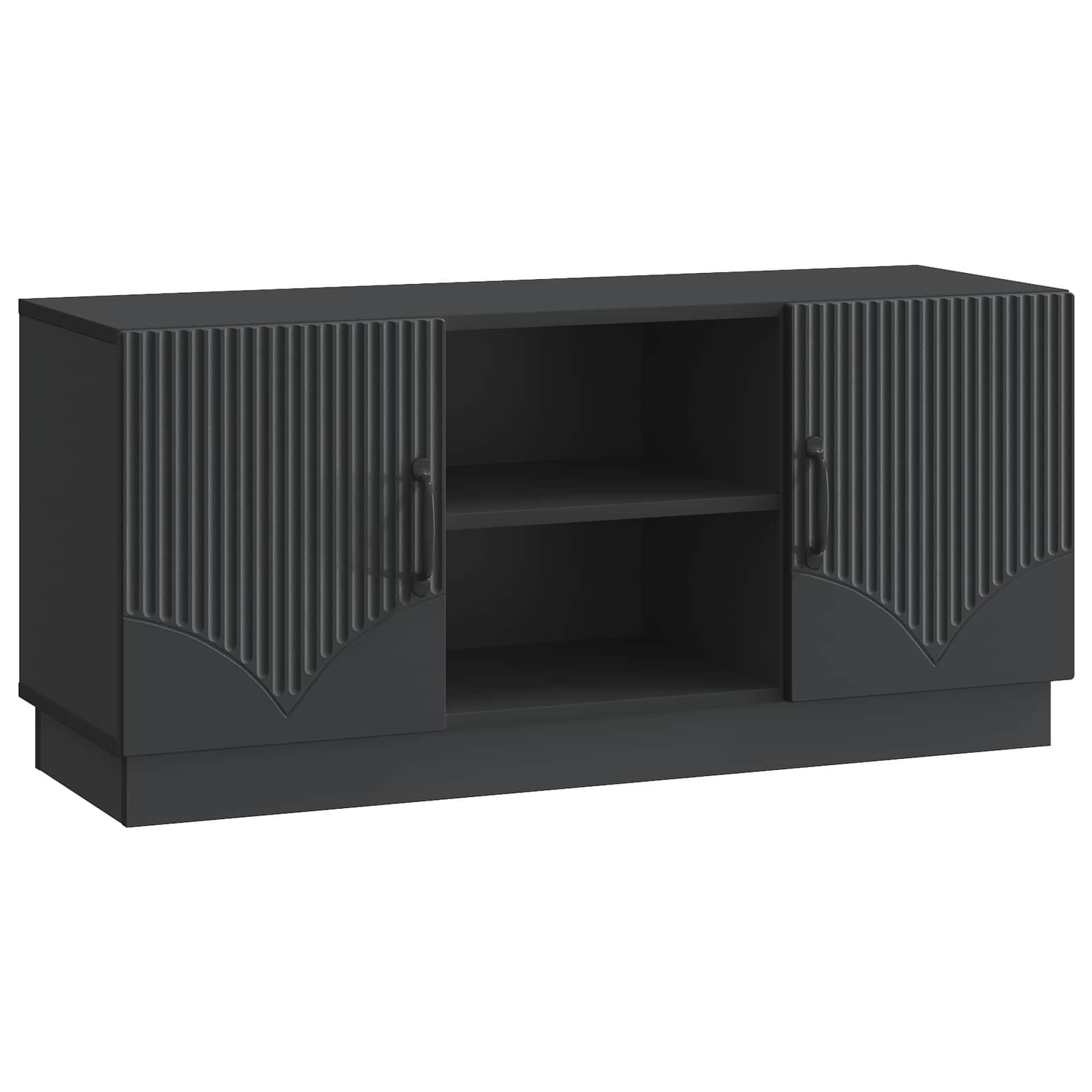 TV-bord i sort konstrueret træ - 102 × 34,5 × 47 cm