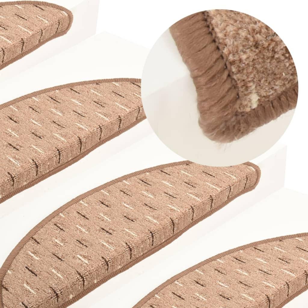 Trappemåtter 15 stk. 56x17x3 cm brun