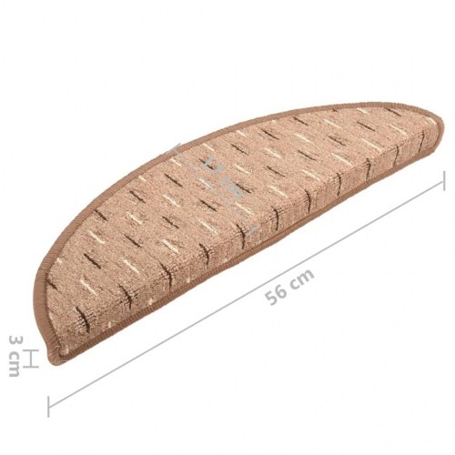 Trappemåtter 15 stk. 56x17x3 cm brun