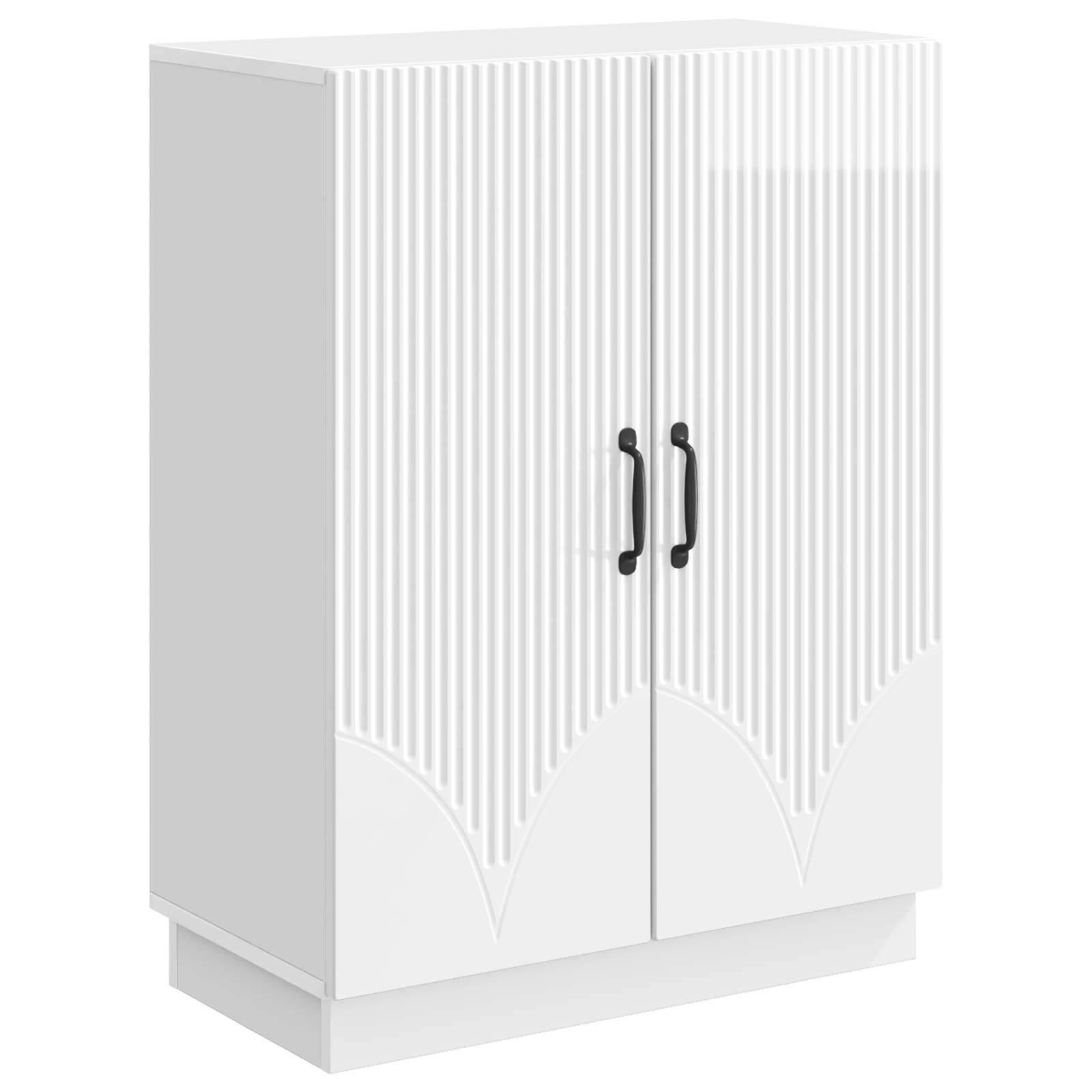 Sidebord Hvid højglans 66 x 34,5 x 87 cm Konstrueret træ