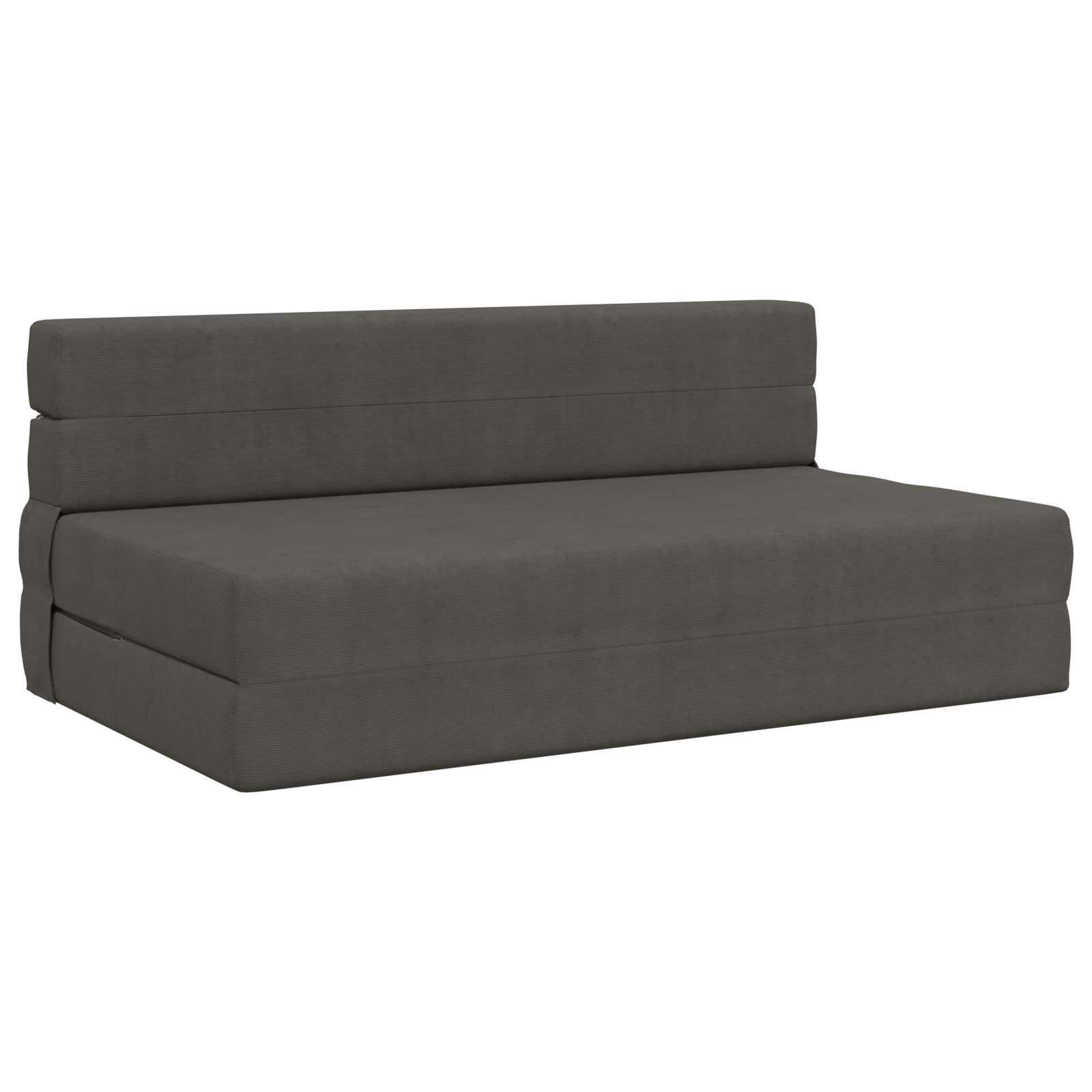 Foldesofa seng Mørkegrå 203 x 152 x 15 cm Velourstof