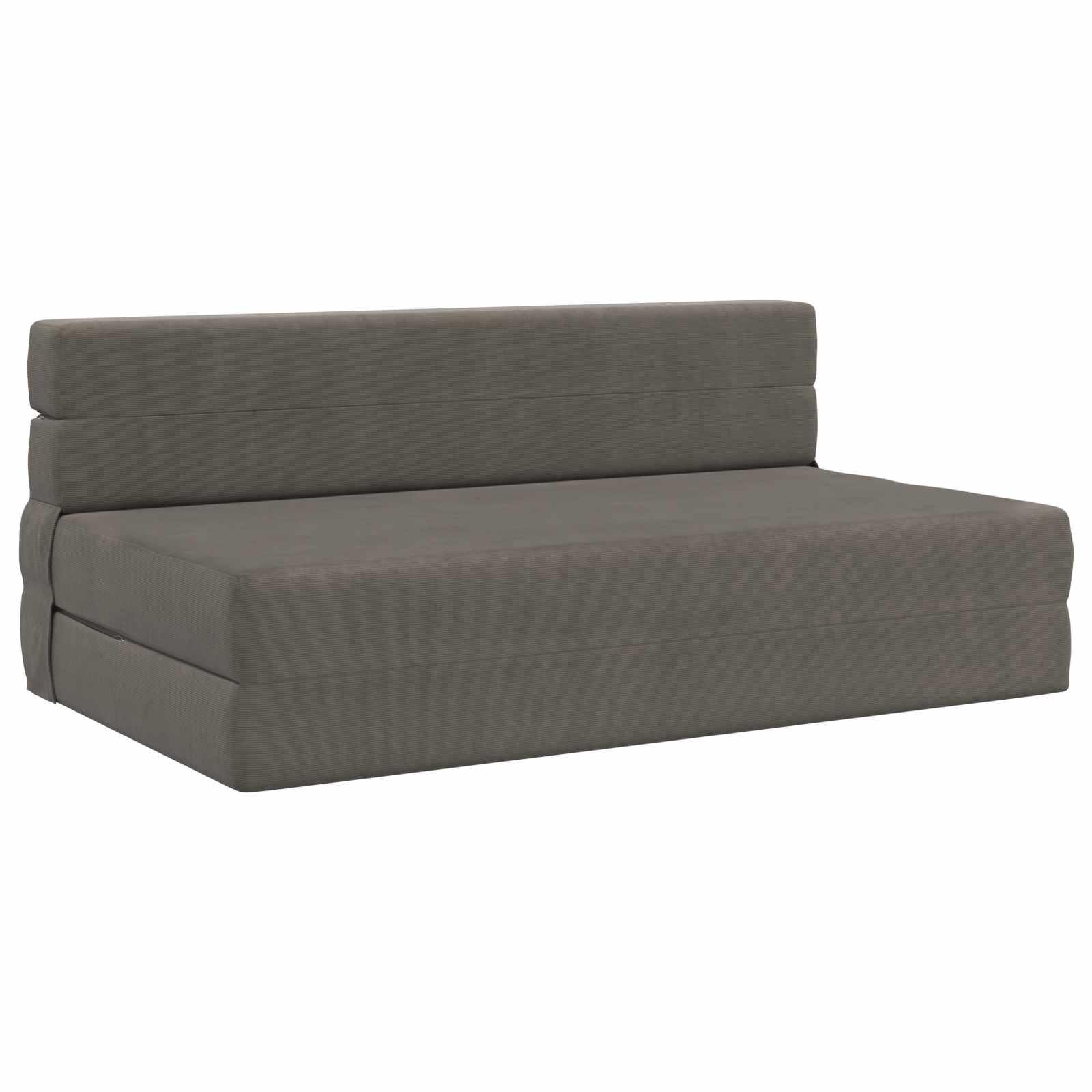 Foldesofa seng Lysegrå 203 x 152 x 15 cm Velourstof