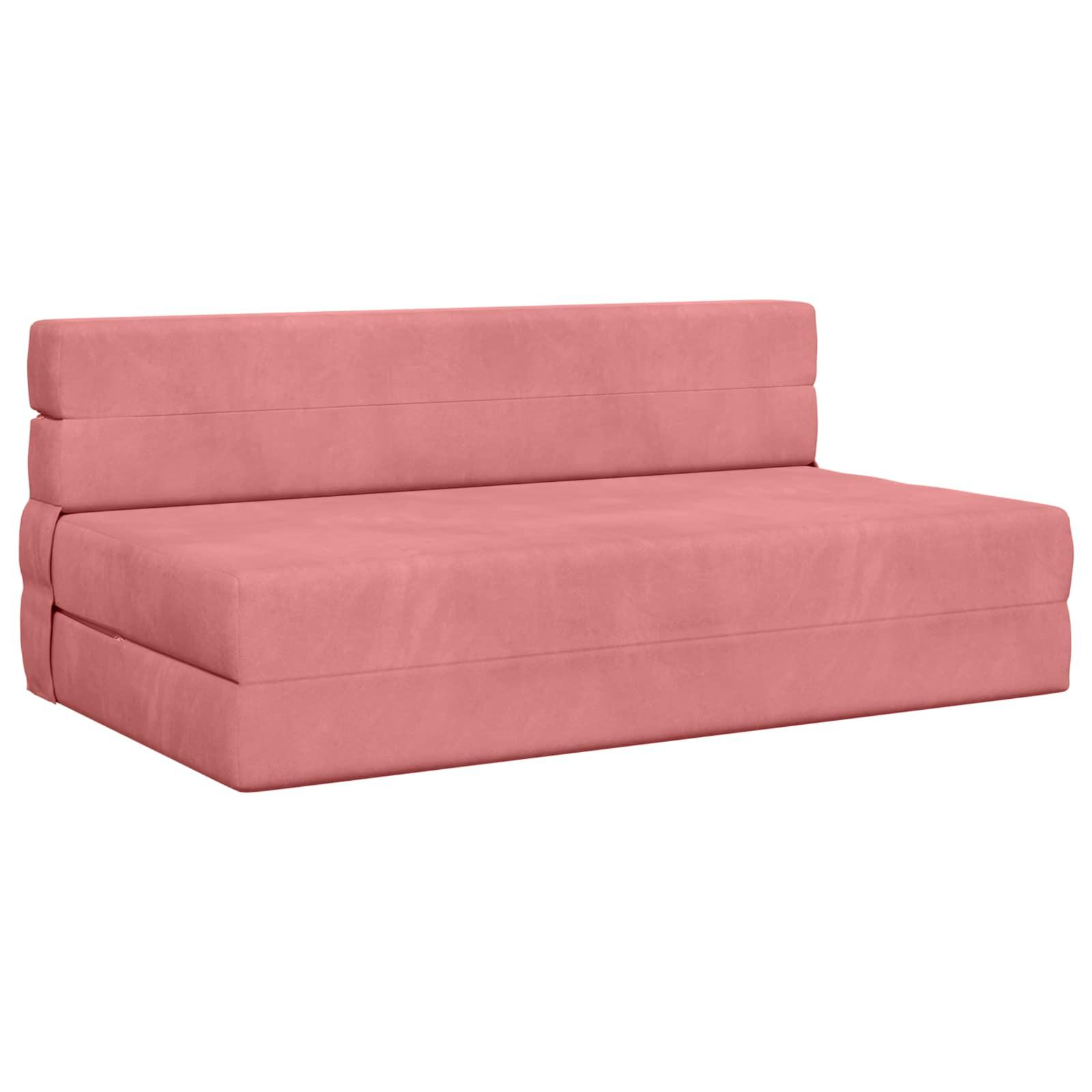 Foldbar sovesofa i stof - lyserød, 152 × 86,5 × 60 cm