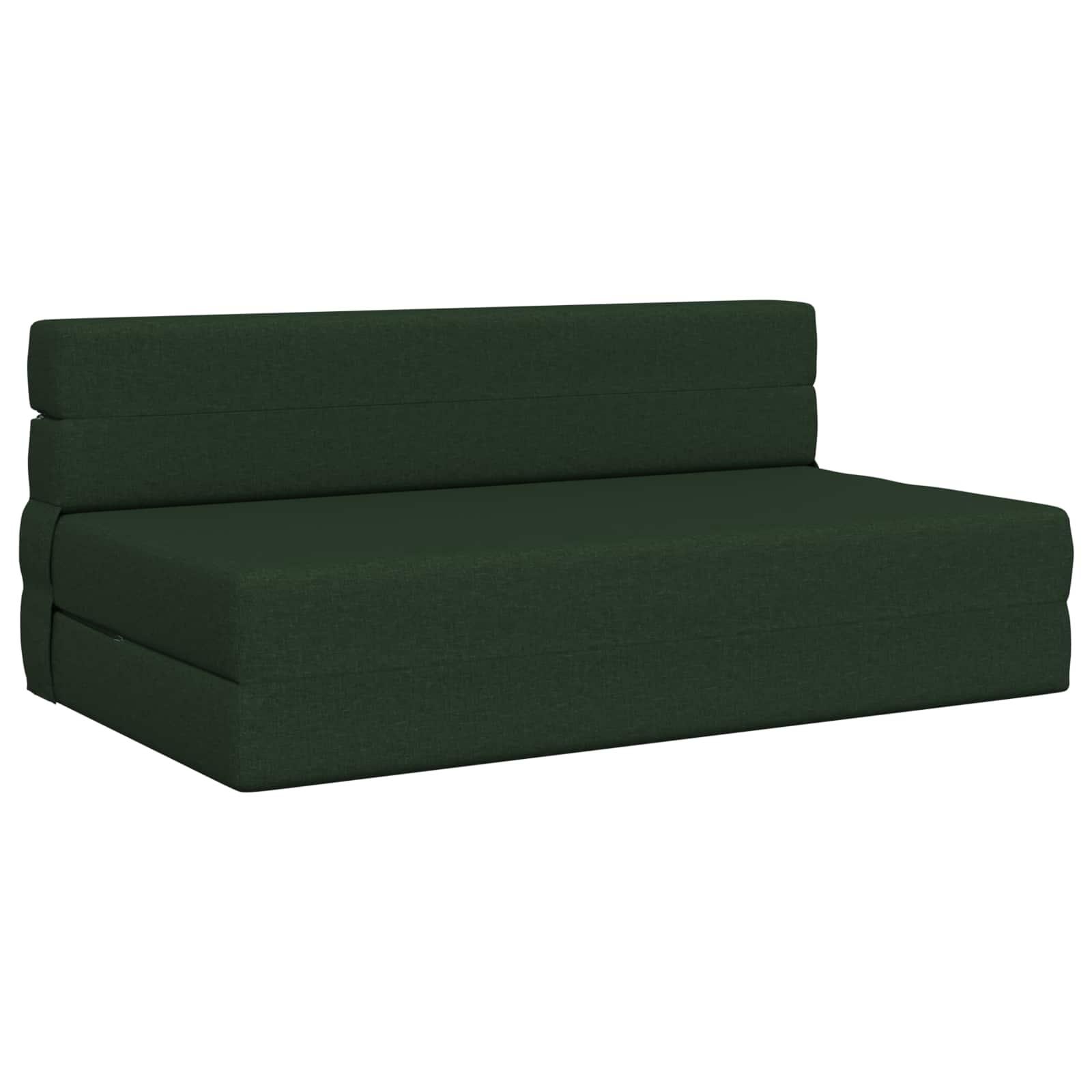 Foldesofa seng Mørkegrøn 203 x 152 x 15 cm Stof